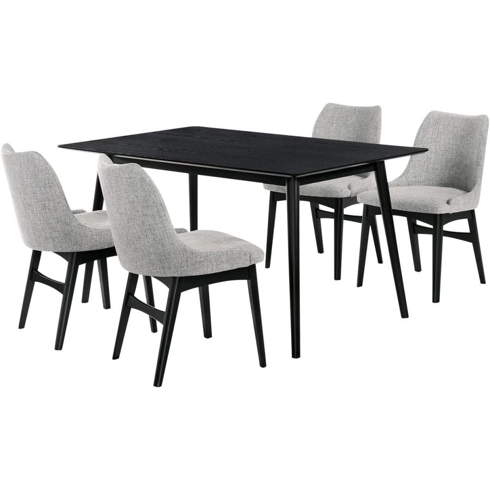 image:imageArmen Living Westmont and Azalea 5Piece Modern Wood Dining Set in BlackGray