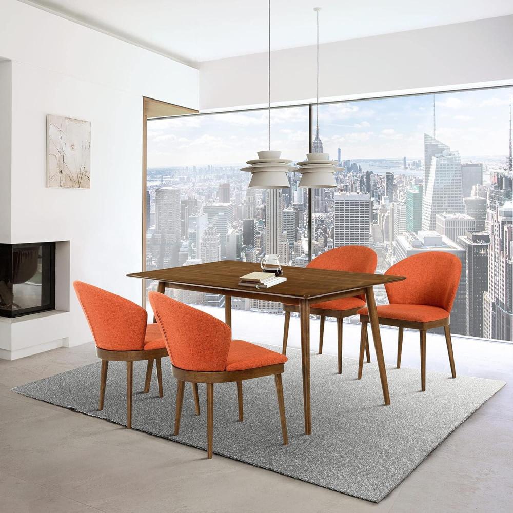 image:imageArmen Living Westmont and Juno Orange and Walnut 5 Piece Dining Set 59 Rectangular Charcoal
