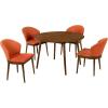 image:imageArmen Living Arcadia and Juno 48 Round Orange and Walnut Wood 5 Piece Dining Set
