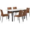 image:imageArmen Living Giana Kash 7 Piece Extendable Dining Set with Brown Faux Leather Chairs