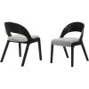 image:imageArmen Living Polly MidCentury Modern Dining Accent Chairs Finish FabricSet of 2 20 Wide BlackGrey