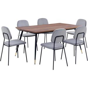 Armen Living Messina and Lucy 7 Piece Rectangular Dining Set