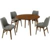 image:imageArmen Living Arcadia and Azalea 48 Round Charcoal and Walnut Wood 5 Piece Dining Set