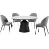 image:imageArmen Living Knox Sunny 5 Piece Dining Set with Gray Fabric Chairs
