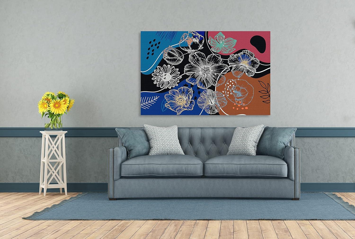 image:imageArmen Living Boho Bloom I Rectangular Wrapped Canvas Wall Art Print 48 x 32