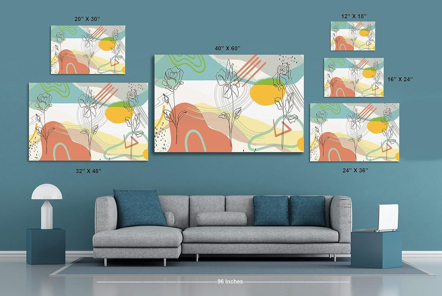 image:imageArmen Living Boho Spring Bloom 199 Rectangular Wrapped Canvas Wall Art Print 48 x 32