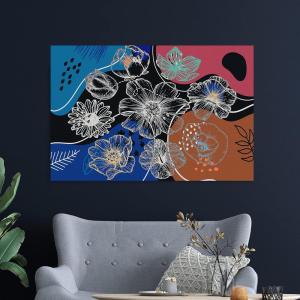 Armen Living Boho Bloom I – Rectangular Wrapped Canvas Wall Art Print 18 x 12