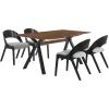 image:imageArmen Living Laredo Polly 5PC Wood Dining Table and Chair Set in BlackGray