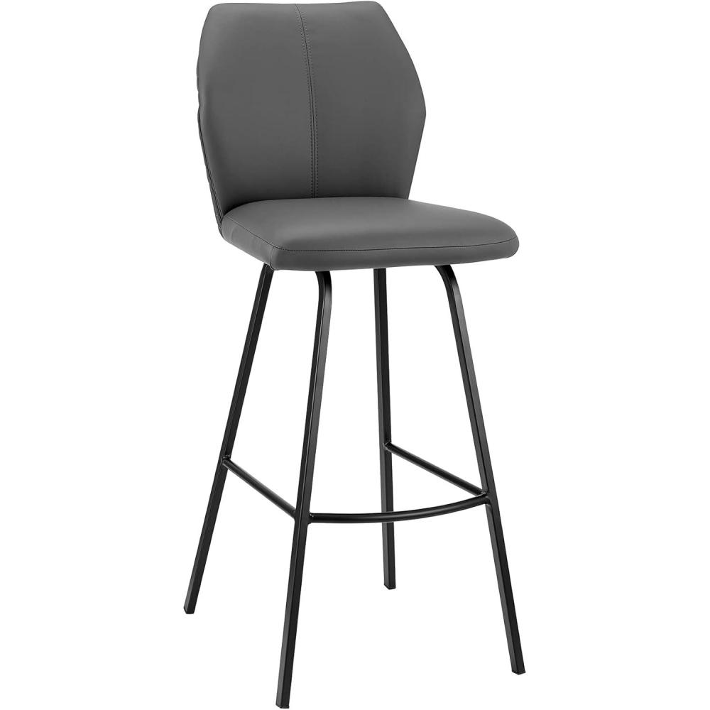 image:imageArmen Living Tandy White Faux Leather and Brushed Stainless Steel 26 Counter StoolGrayBlack