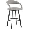 image:imageArmen living Ramona 26 Swivel Counter Stool with Matte Black Iron and Black Faux LeatherLight Gray