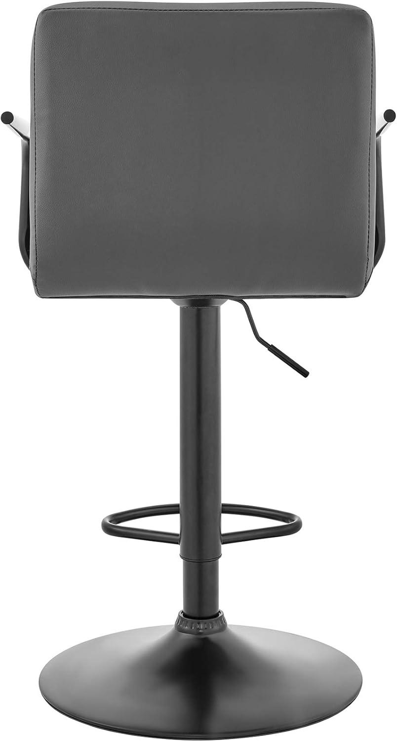 image:imageArmen Living LCLABABLGR Laurant Adjustable Gray Faux Leather Swivel Bar Stool Grey Adjustable Height