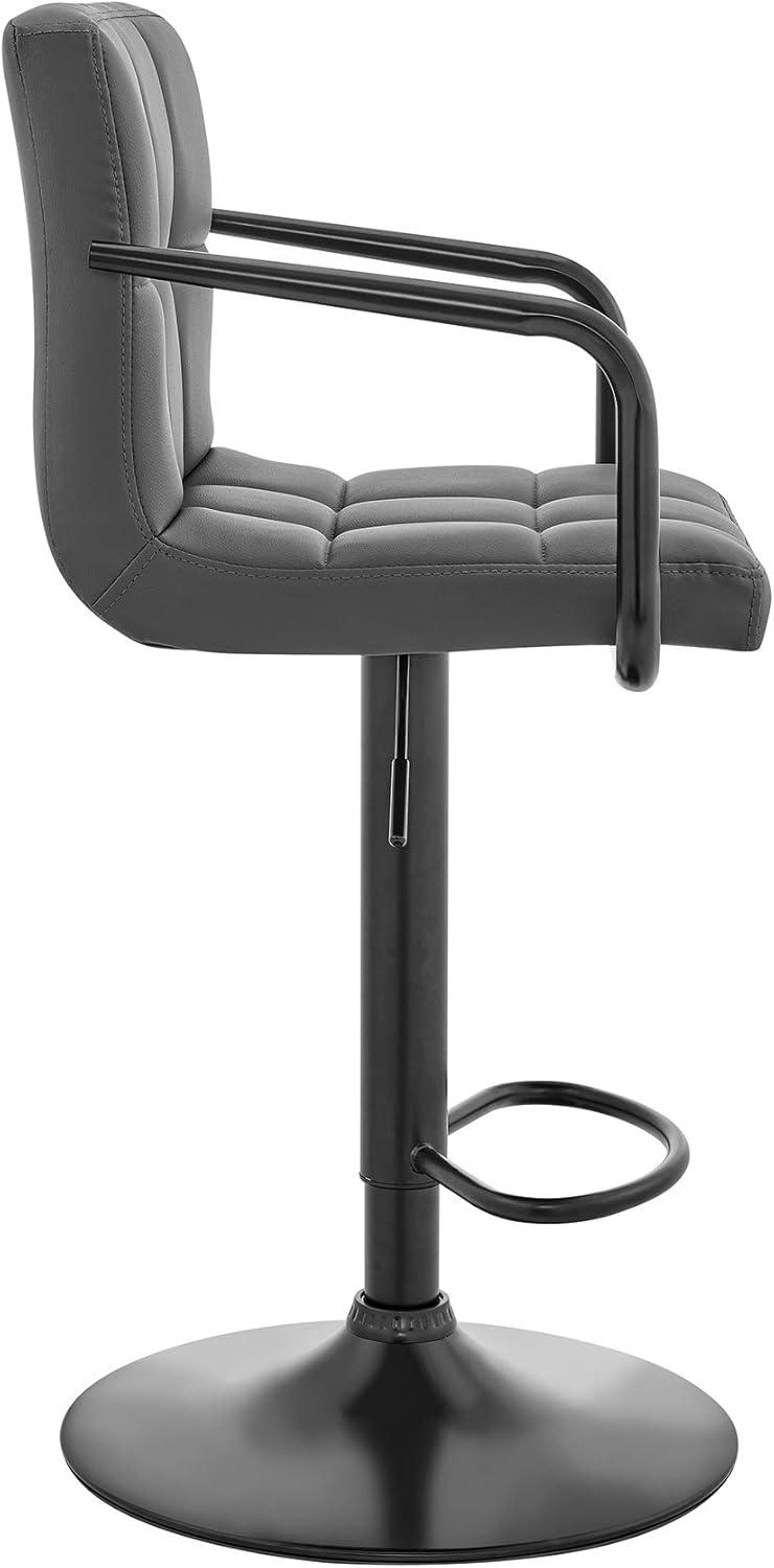 image:imageArmen Living LCLABABLGR Laurant Adjustable Gray Faux Leather Swivel Bar Stool Grey Adjustable Height