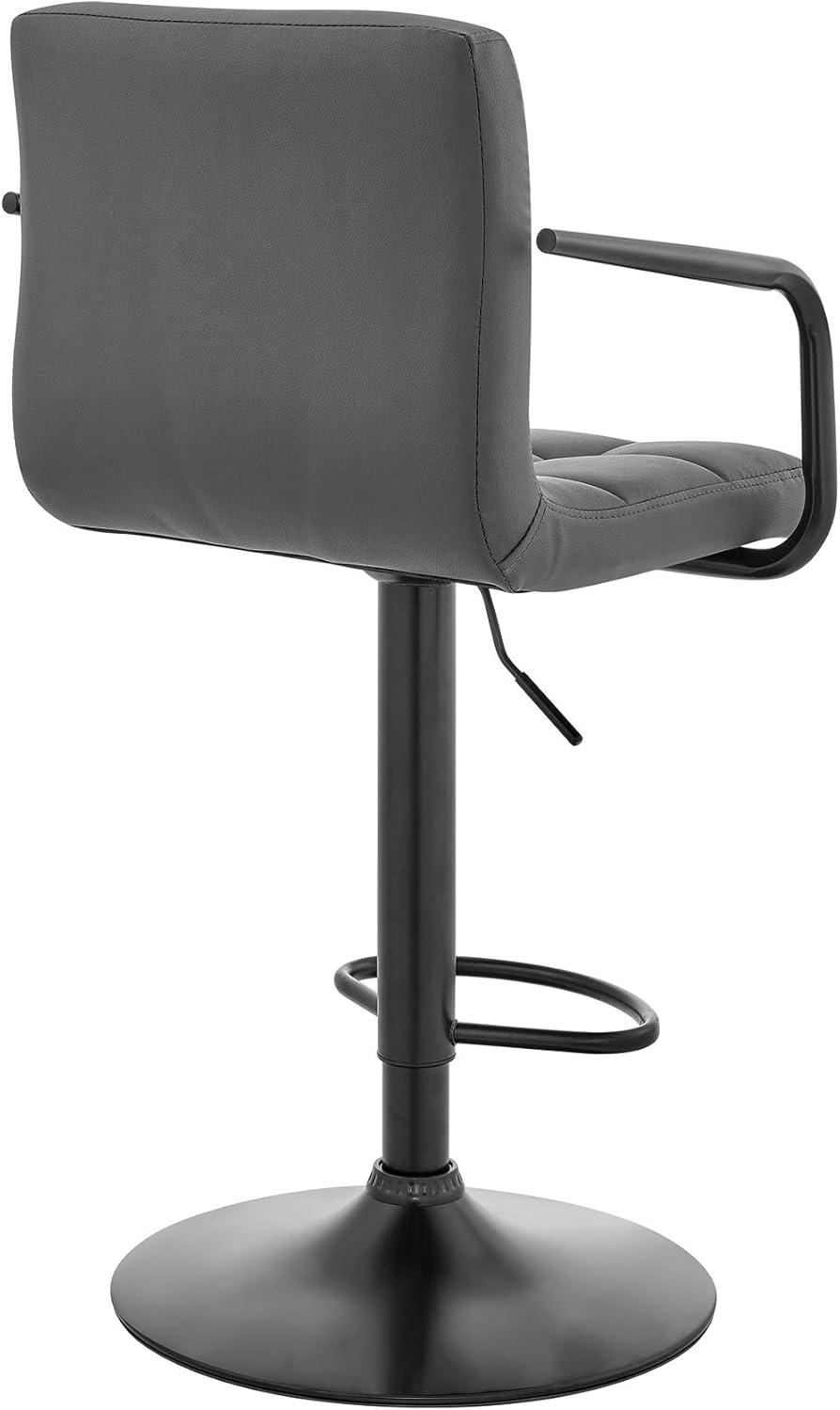 image:imageArmen Living LCLABABLGR Laurant Adjustable Gray Faux Leather Swivel Bar Stool Grey Adjustable Height