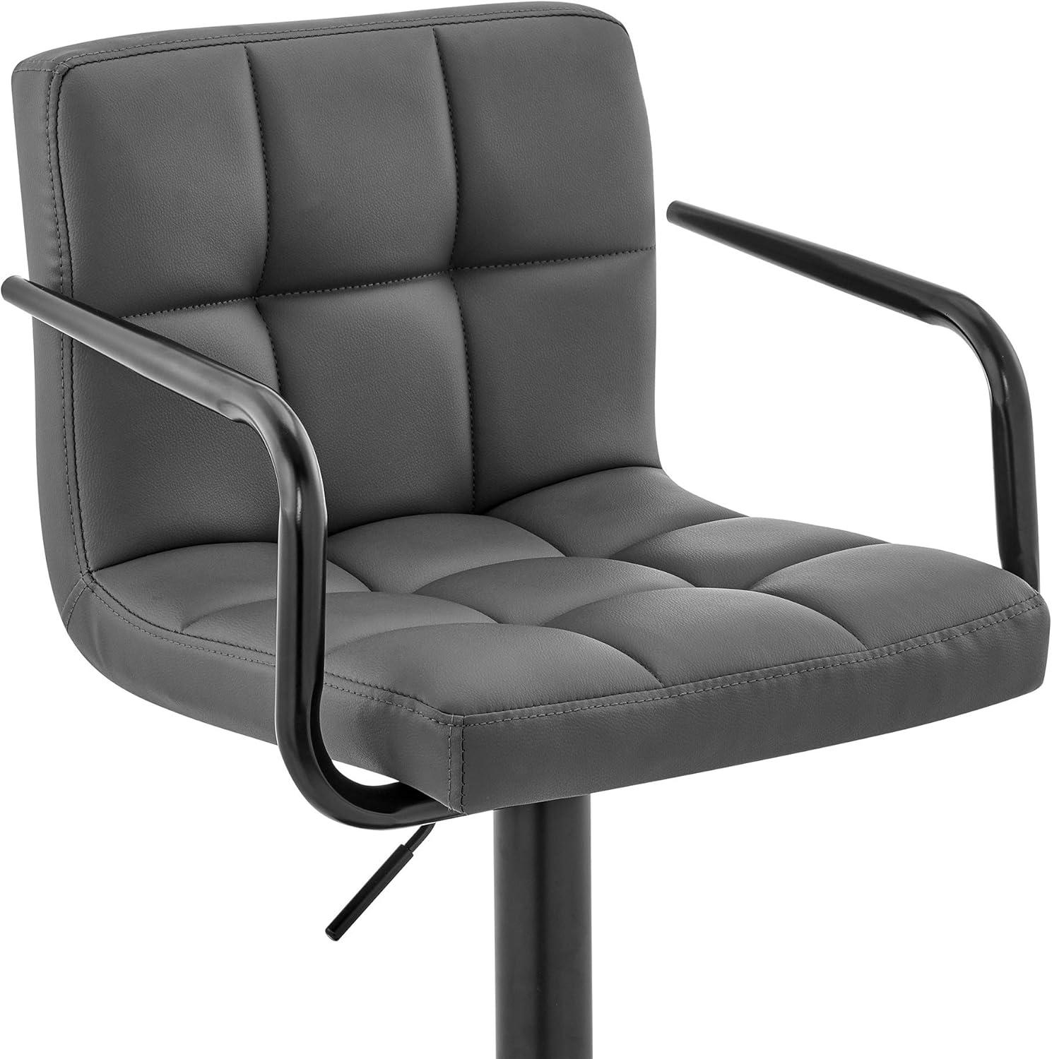 image:imageArmen Living LCLABABLGR Laurant Adjustable Gray Faux Leather Swivel Bar Stool Grey Adjustable Height