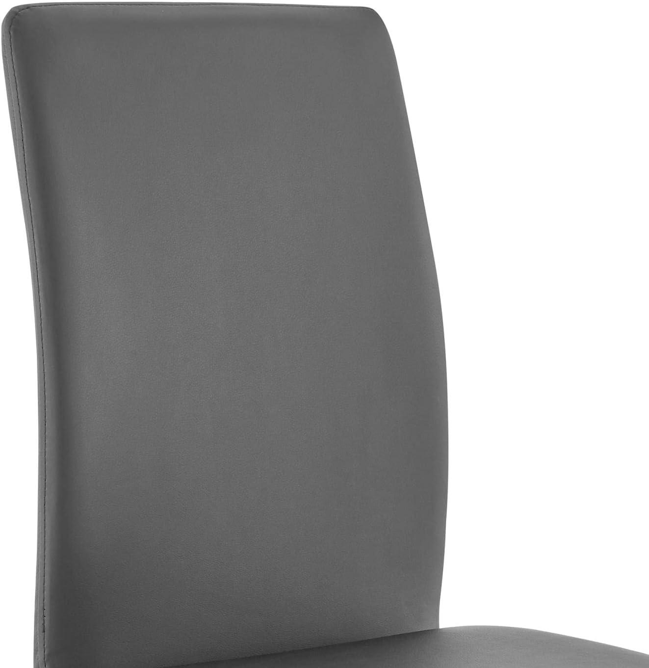 image:imageArmen Living Amanda Dining Grey faux leather with Chrome finish Kitchen amp Dining Chair Set of 2 HeightGrey