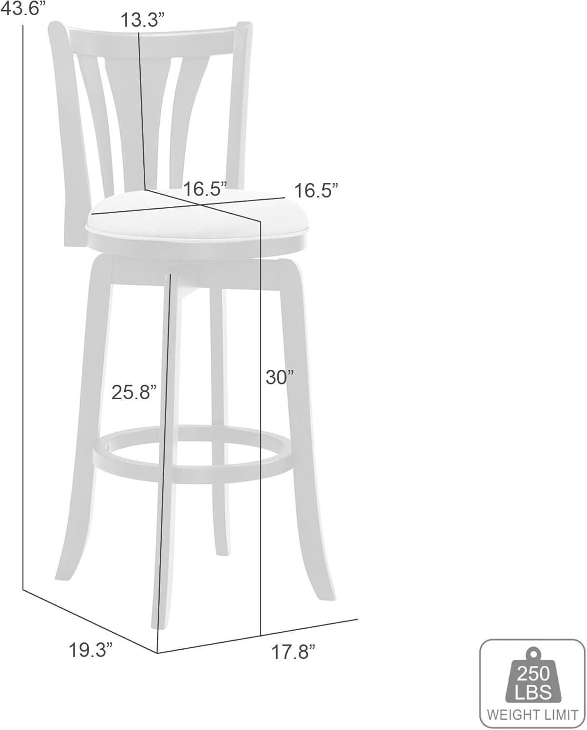 image:imageArmen Living Elle 30 in Dark Roast Bar Height Rubberwood Swivel Barstool with Grey Fabric Seat Set of 2