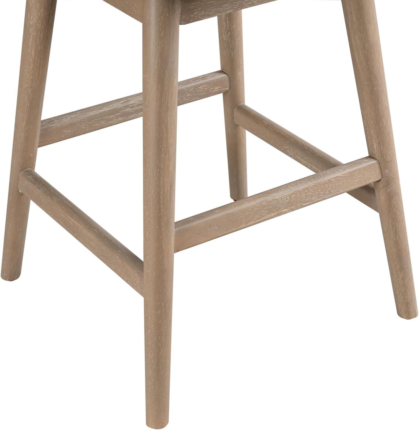 image:imageArmen Living Sadie Solid Wood Upholstered 26 Counter Height Swivel Barstool with Ancient Stone Fabric Seat Set of 4