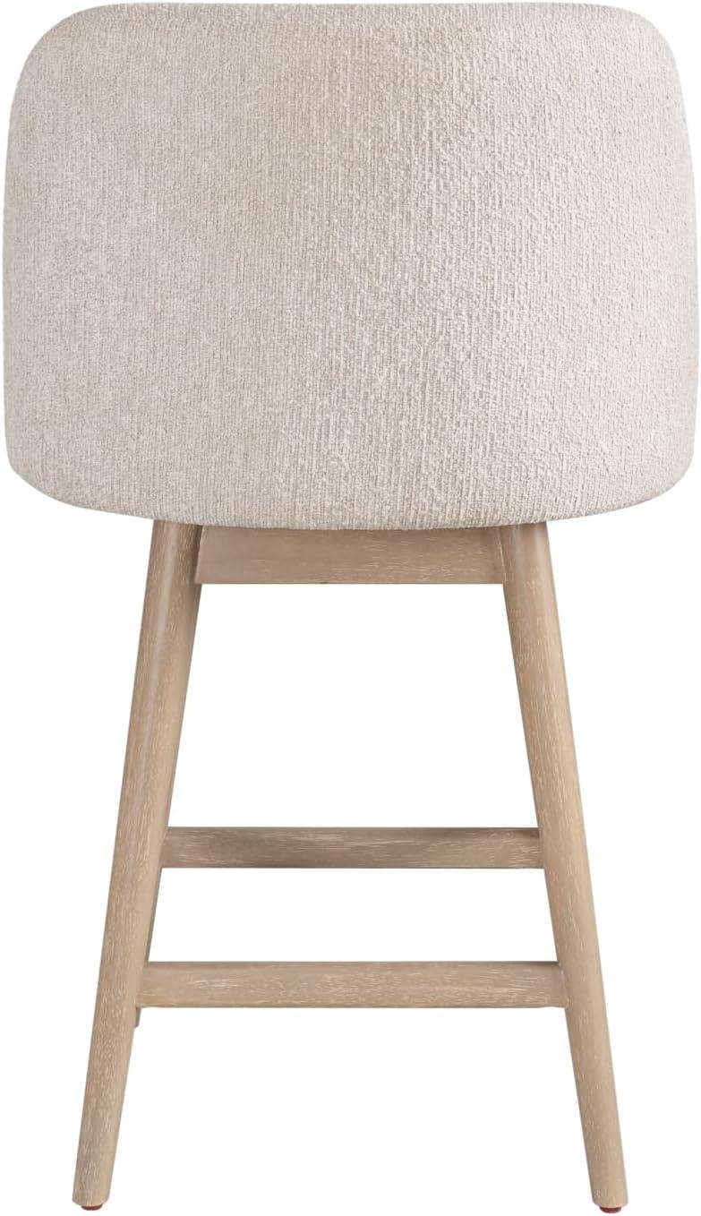 image:imageArmen Living Sadie Solid Wood Upholstered 26 Counter Height Swivel Barstool with Ancient Stone Fabric Seat Set of 4