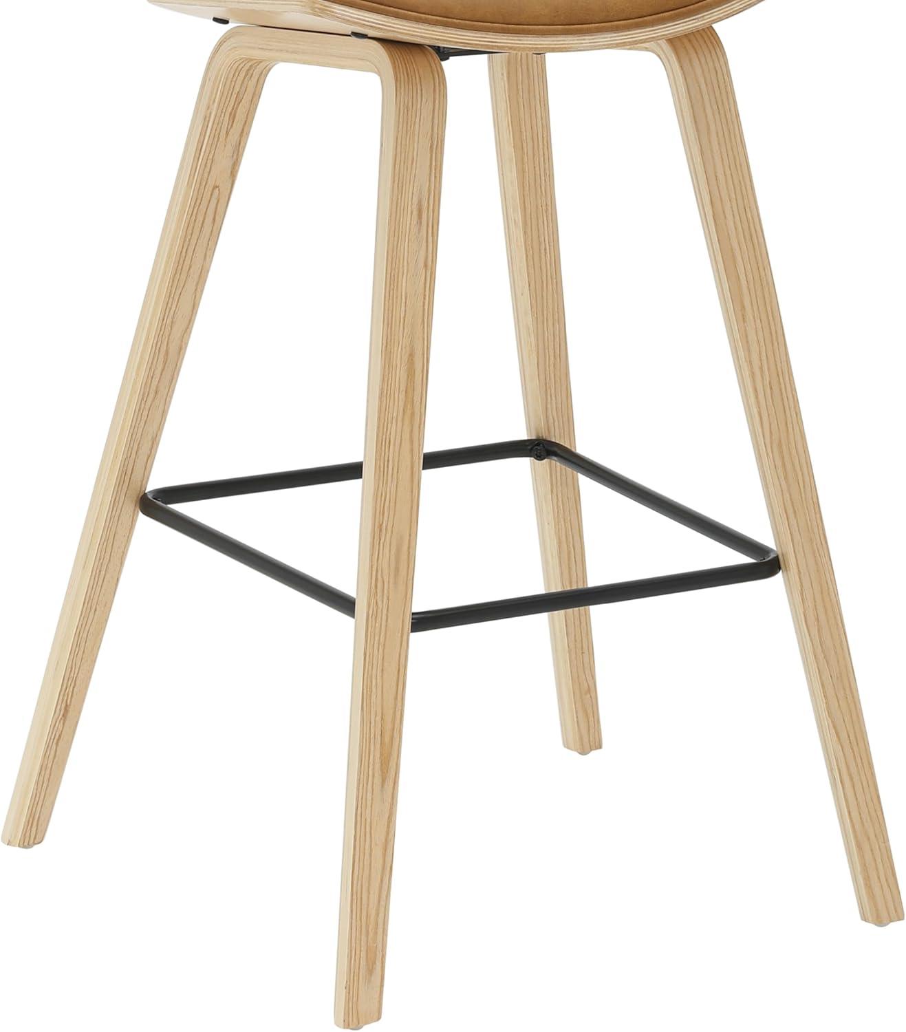 image:imageFox 38 in H Bar Height Vintage Green Curved Back Wood Bar Stool with Faux Leather Seat Set of 4CamelOak