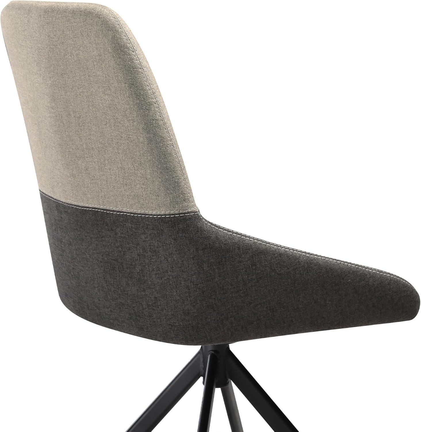 image:imageMaverick Swivel Upholstered Dining Chair in TwoTone Fabric Gray with Black Metal Legs Set of 4Set of 6