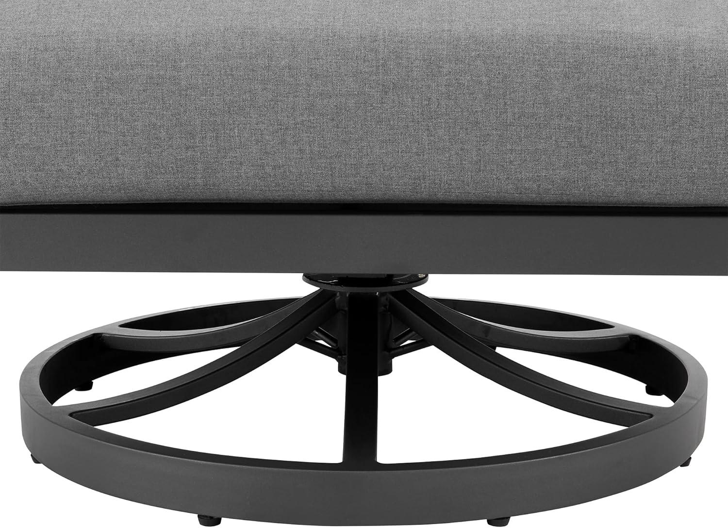 image:imageZella Outdoor Patio 3 Piece Swivel Seating Set in Aluminum with Light Gray Rope and Cushions