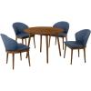 image:imageArmen Living Round Dining Set  Table with 5 Modern Chairs Blue42
