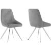 image:imageArmen Living Skye Swivel Gray Velvet and Brushed Stainless Steel Dining Room Chairs  Set of 2
