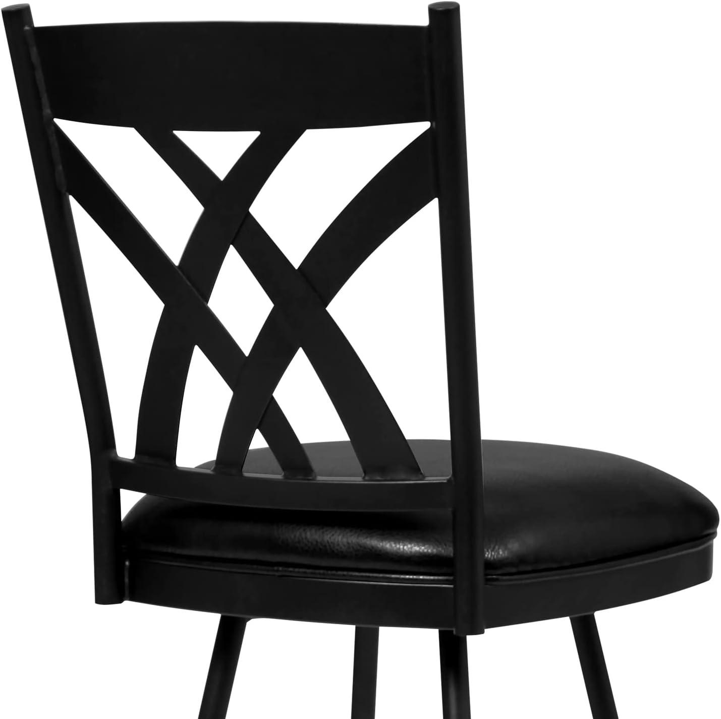 image:imageArmen Living Dover Tahiti 26 Brown Faux Leather Swivel Armed Kitchen Barstool In Auburn Bay Finish Ford Black