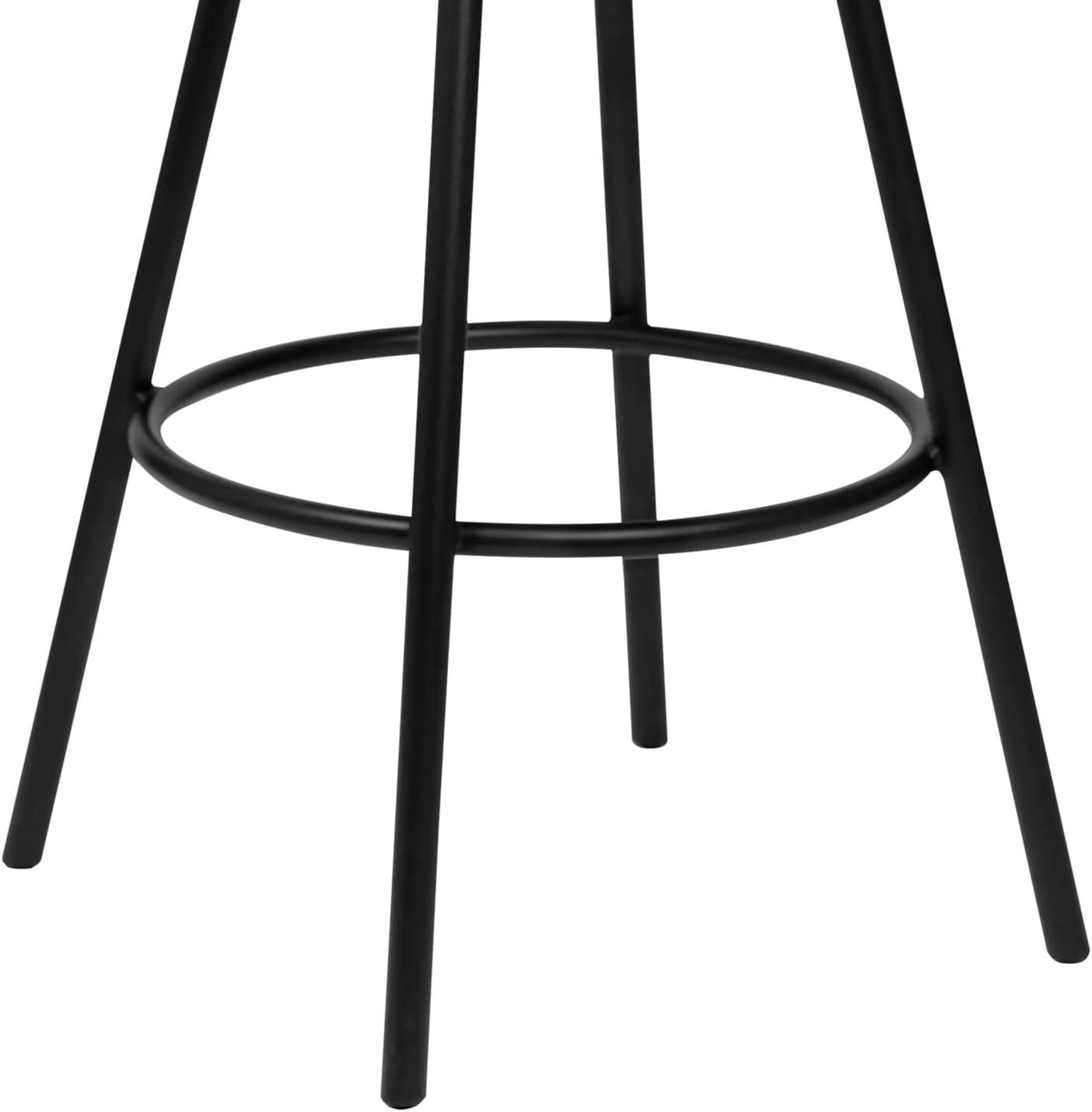 image:imageArmen Living Dover Tahiti 26 Brown Faux Leather Swivel Armed Kitchen Barstool In Auburn Bay Finish Ford Black