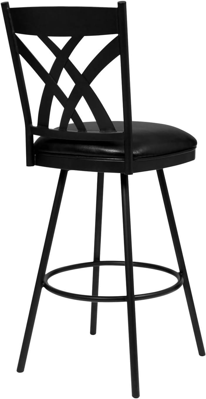 image:imageArmen Living Dover Tahiti 26 Brown Faux Leather Swivel Armed Kitchen Barstool In Auburn Bay Finish Ford Black