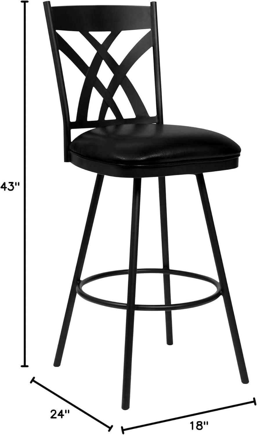 image:imageArmen Living Dover Tahiti 26 Brown Faux Leather Swivel Armed Kitchen Barstool In Auburn Bay Finish Ford Black