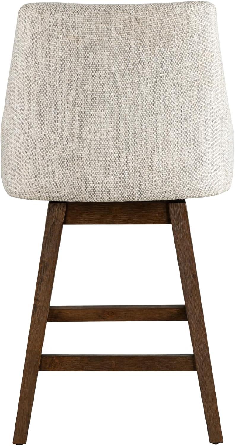image:imageArmen Living Branson Brown 26 Counter Height Swivel Barstool in Beige Fabric Set of 3