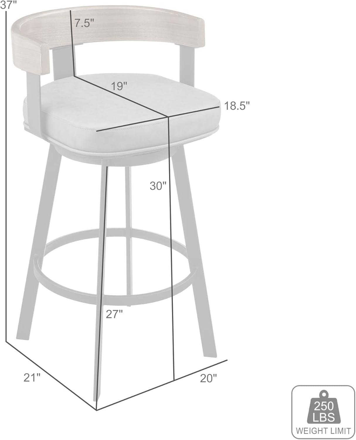 image:imageArmen Living Idris 26 Swivel Counter Stool in Black Iron with Walnut Finish and Vintage Gray Faux LeatherVintage GrayBlack