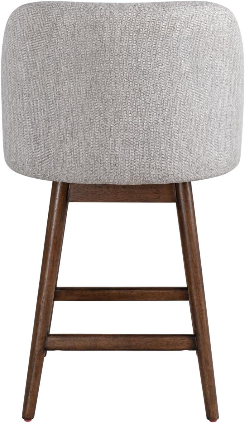 image:imageArmen Living Sadie Brown Solid Wood Upholstered 26 Counter Height Swivel Barstool with Taupe Fabric Seat Set of 3