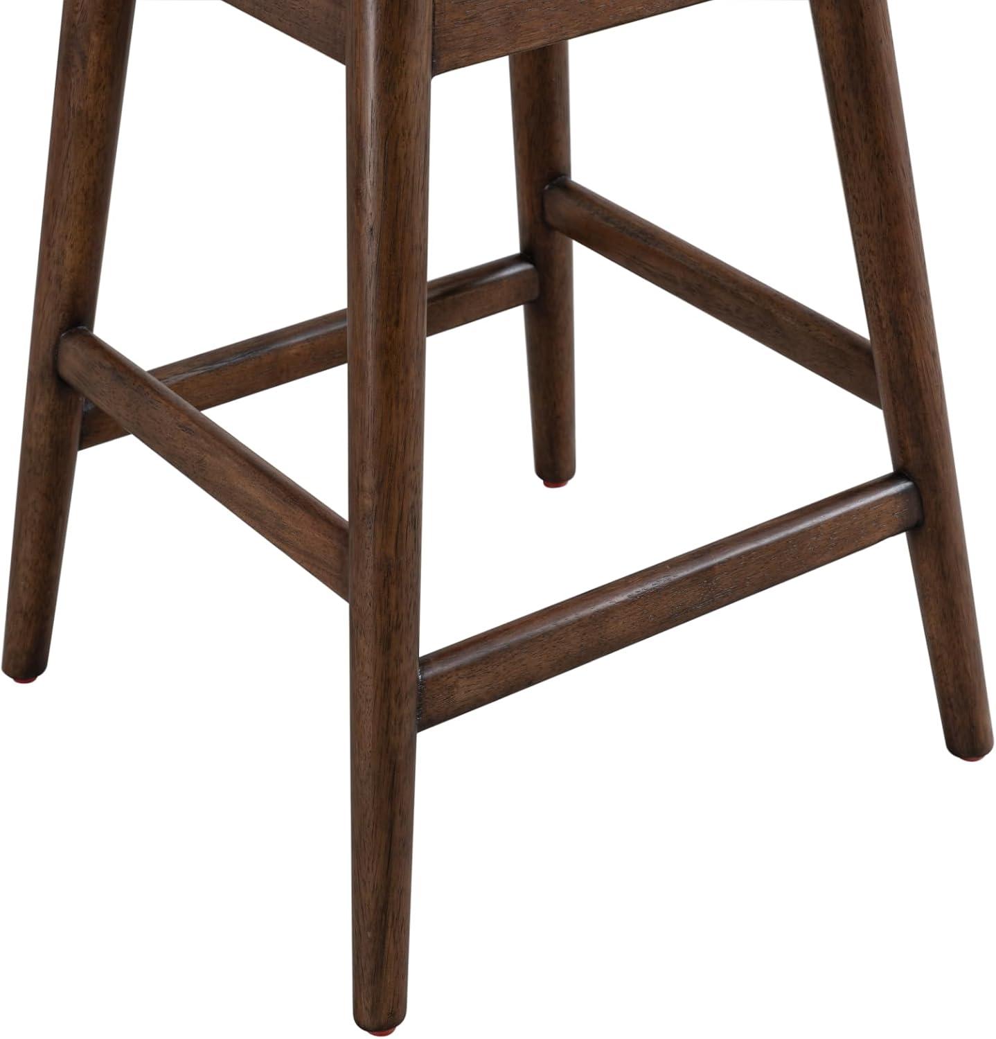 image:imageArmen Living Sadie Brown Solid Wood Upholstered 26 Counter Height Swivel Barstool with Taupe Fabric Seat Set of 4