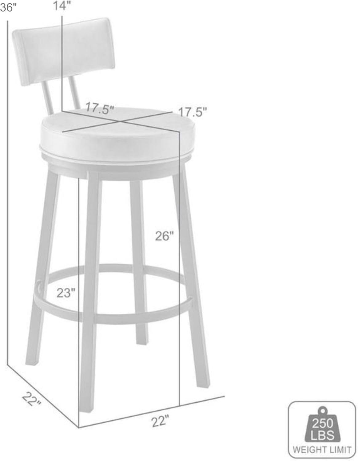 image:imageDalza Swivel Counter or Bar Stool in Black Finish with Grey Faux LeatherBrown