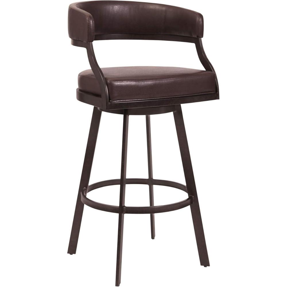 image:imageArmen Living Dione 30 Bar Height Barstool in Auburn Bay and Brown Faux Leather