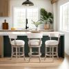 image:imageArmen Living Mystic Solid Wood Upholstered 26 Counter Height Swivel Barstool with Ancient Stone Fabric Seat  Set of 3
