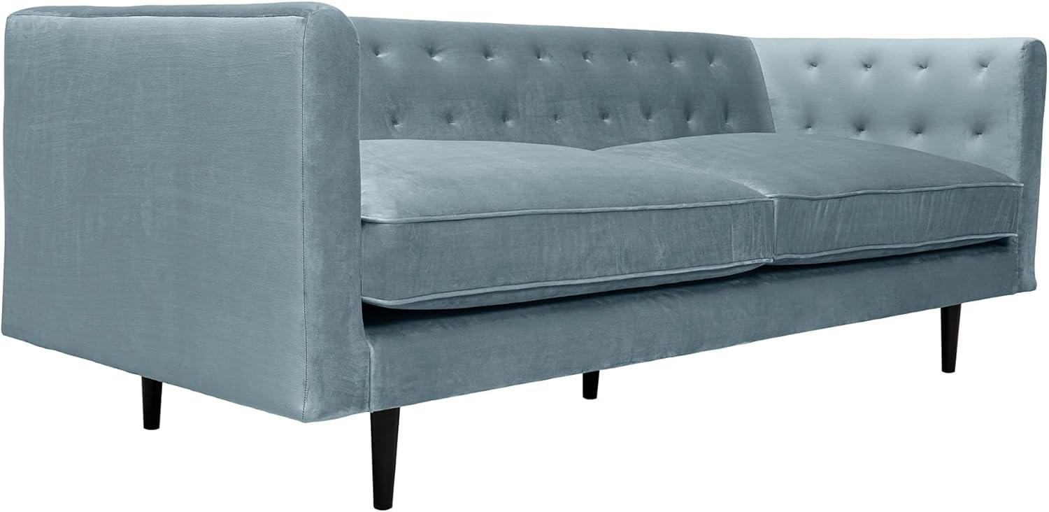 image:imageArmen Living Annabelle 80 Modern Bluestone Velvet Sofa with Black Wood LegsBluestone Velvet