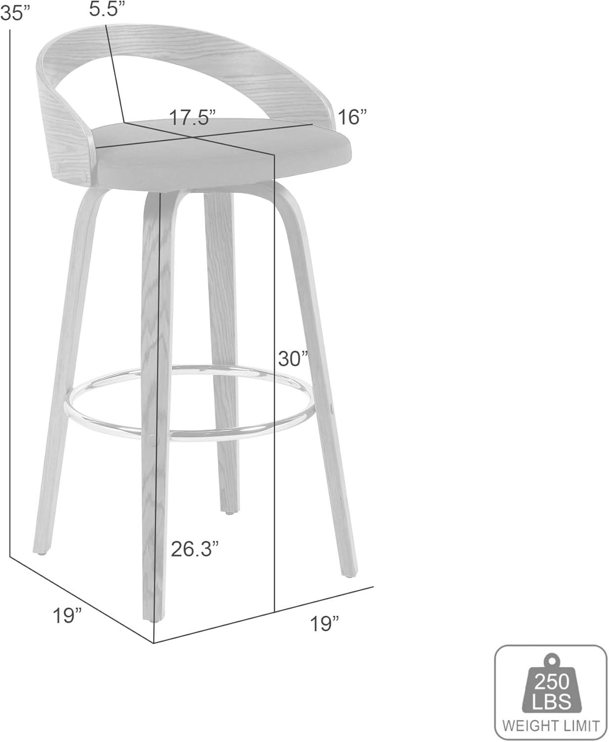 image:imageSonia Modern Swivel Counter Height Bar Stool with Black Upholstered Seat and Patterned Oak Wood Finish Set of 4Black FabricOak