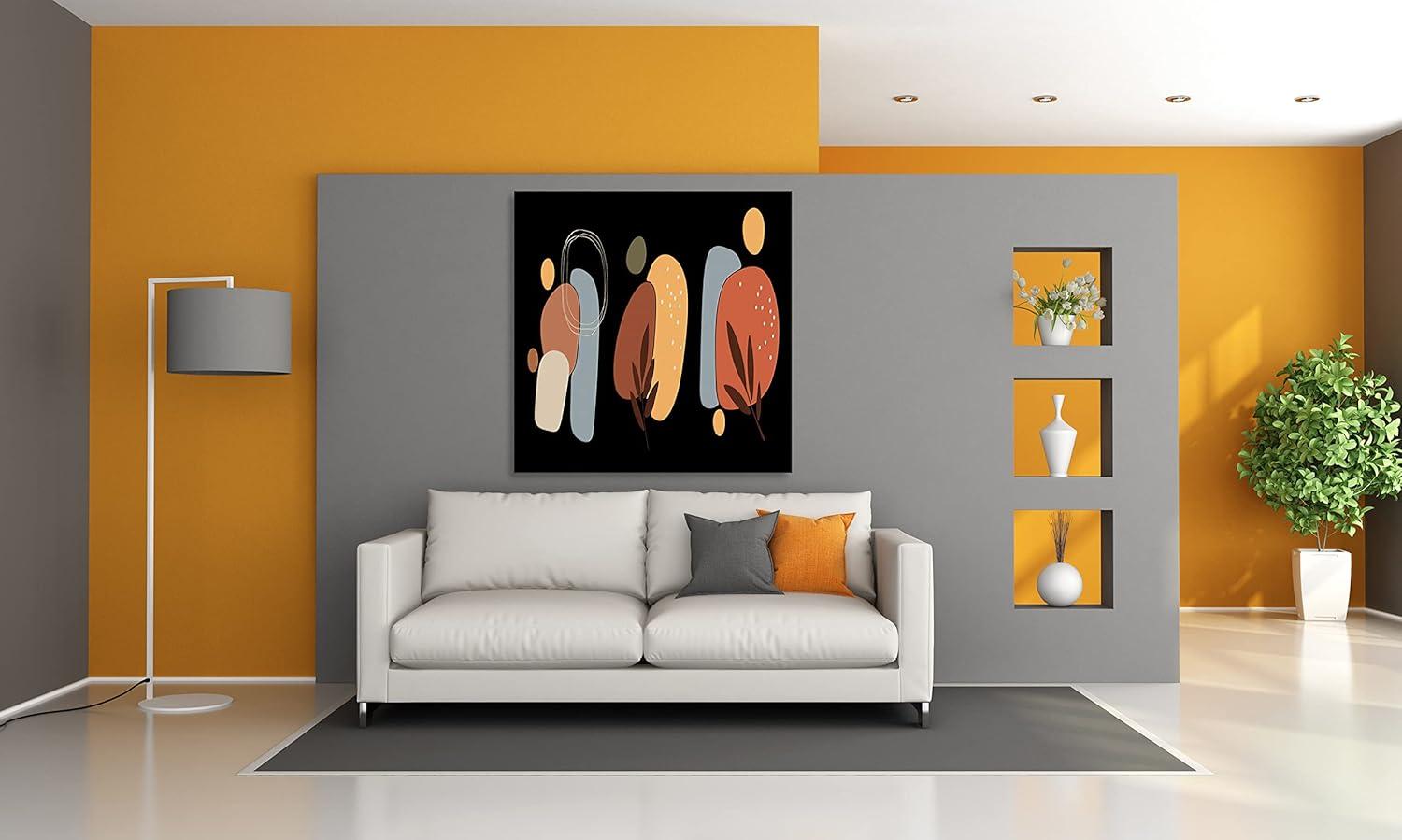 image:imageArmen Living Boho Abstract 50 Square Wrapped Canvas Wall Art Print 8x824L x 24W