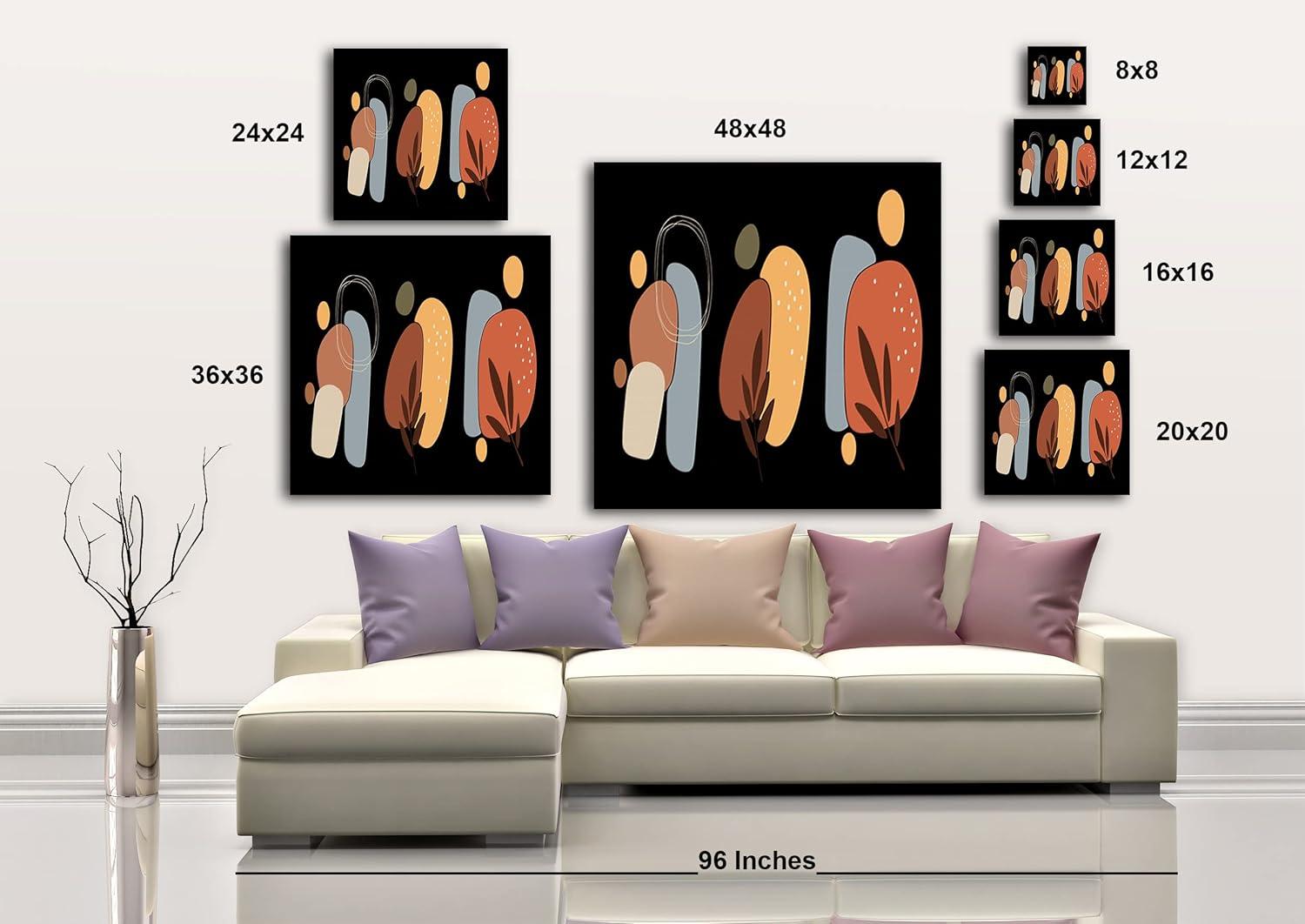 image:imageArmen Living Boho Abstract 50 Square Wrapped Canvas Wall Art Print 8x824L x 24W