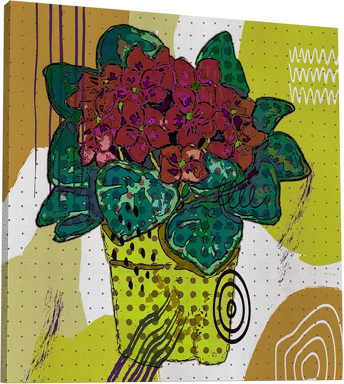 image:imageBoho Flowers 174 Square Wrapped Canvas Wall Art Print 12x1212L x 12W
