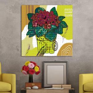 Boho Flowers 174 – Square Wrapped Canvas Wall Art Print 12×12(16″L x 16″W)