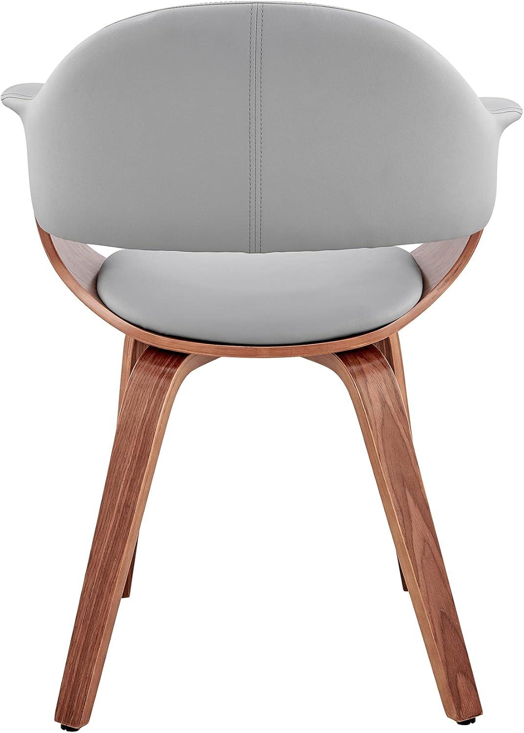 image:imageArmen Living Adalyn Gray Faux Leather and Walnut Wood Dining Room Accent Chair Set of 6