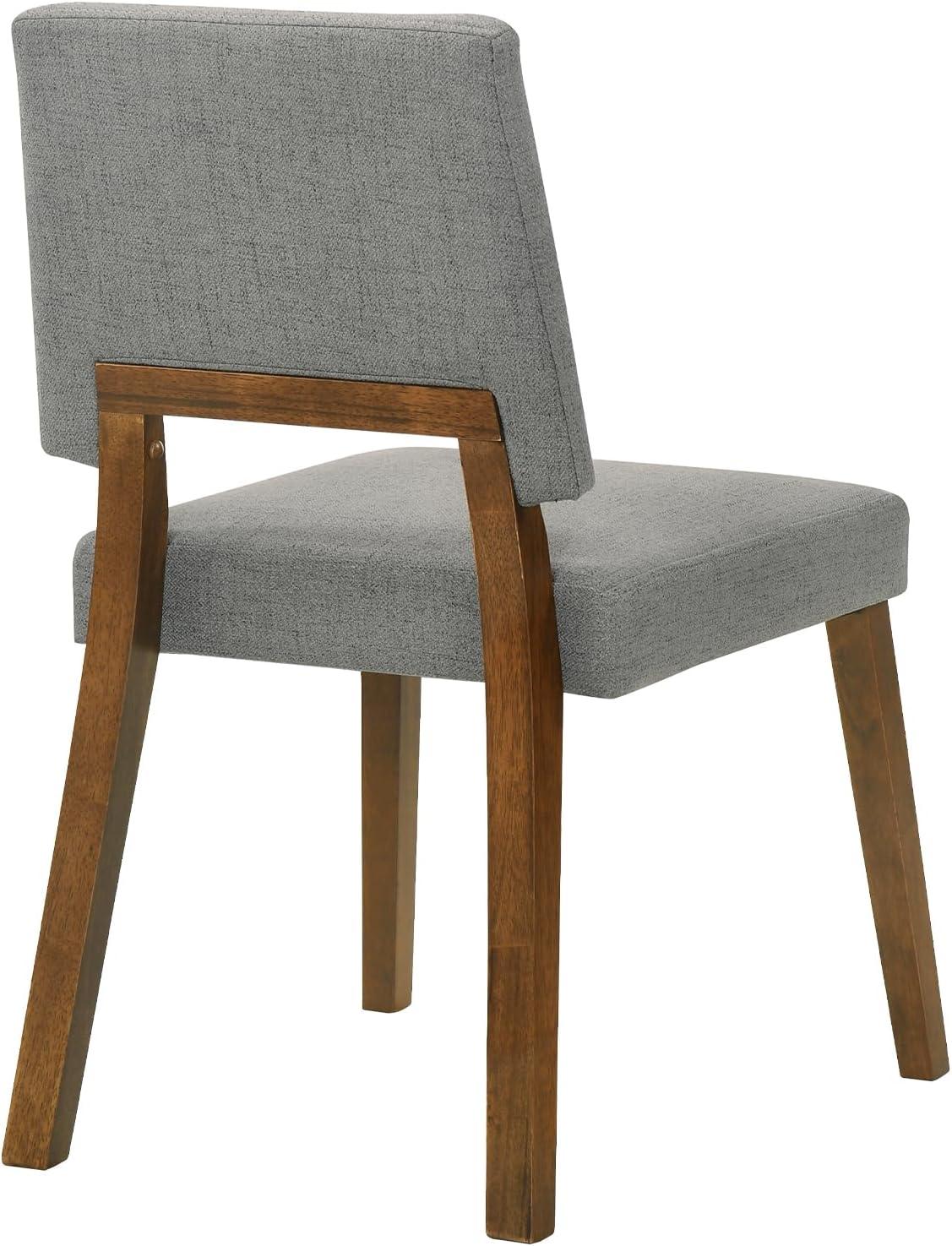 image:imageArmen Living Channell Wood Dining Chair in Walnut Finish with Charcoal Fabric Set of 6