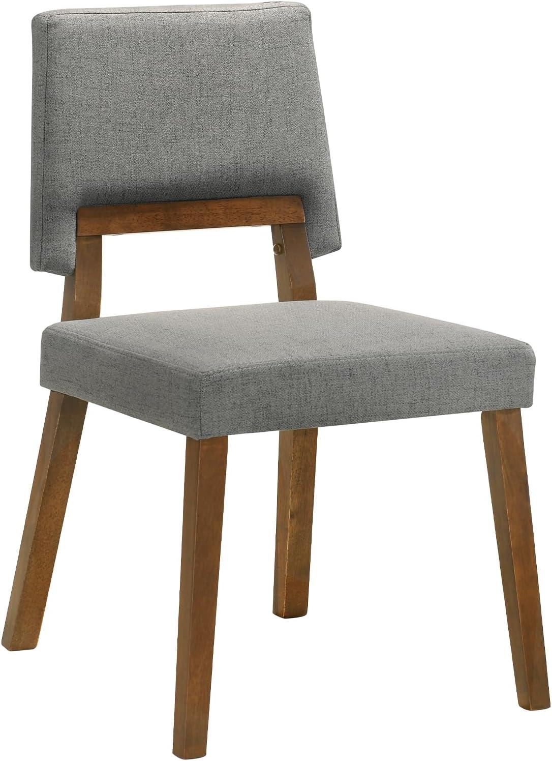 image:imageArmen Living Channell Wood Dining Chair in Walnut Finish with Charcoal Fabric Set of 6
