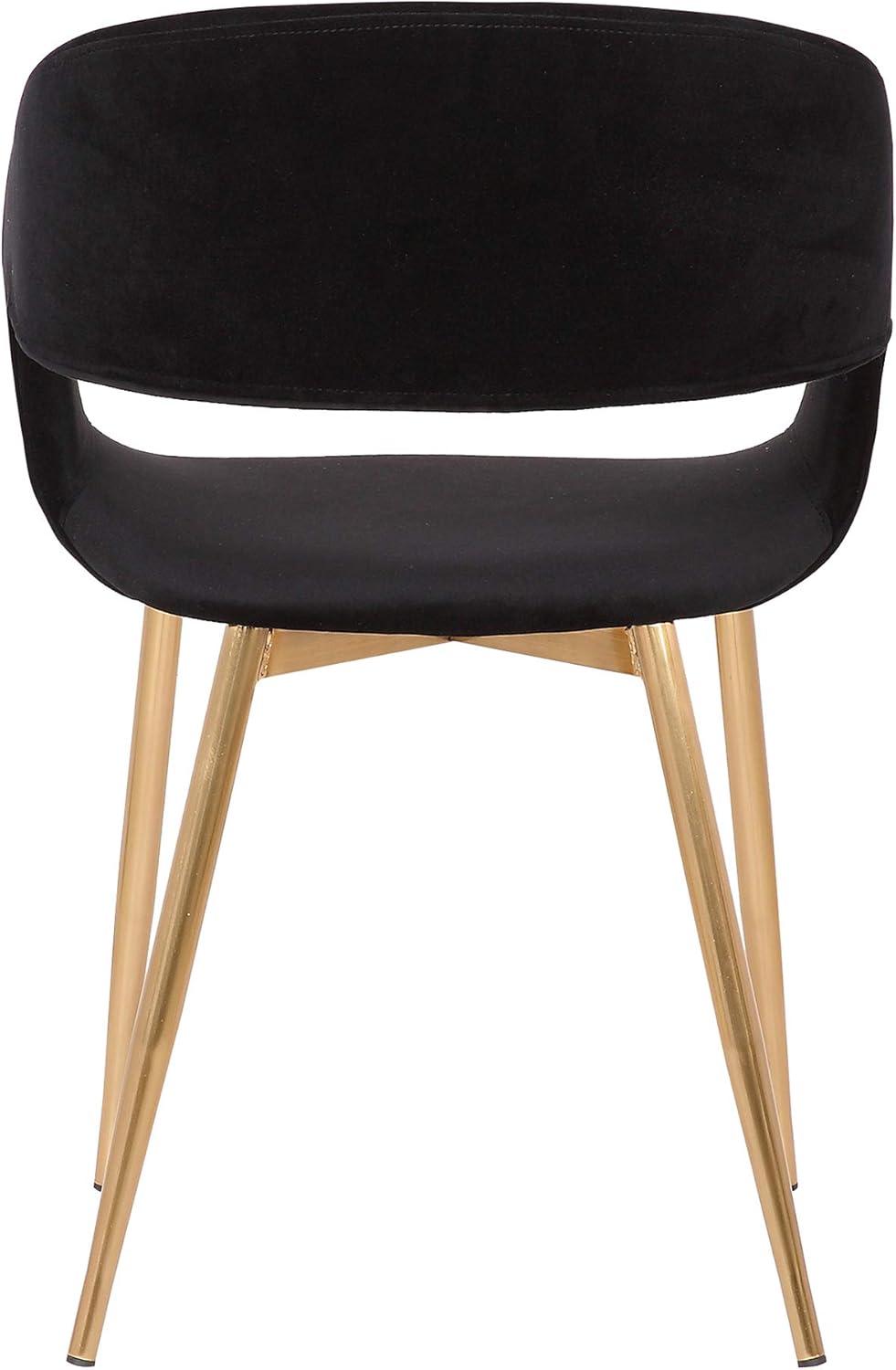image:imageArmen Living Jocelyn MidCentury Upholstered Fabric Dining Room Accent Chair 18 Height GrayBlack and Gold