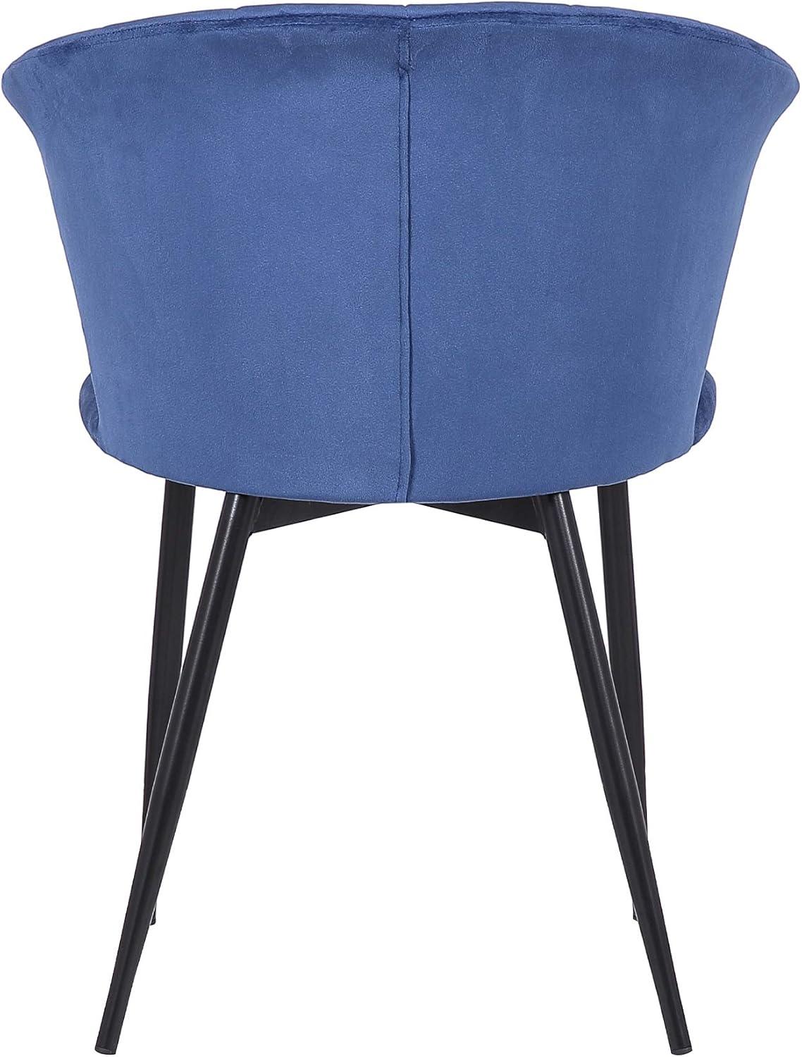 image:imageArmen Living Lulu Contemporary Velvet Dining Room Kitchen Accent Chair 31 Inch Height Grey and BlackBlue