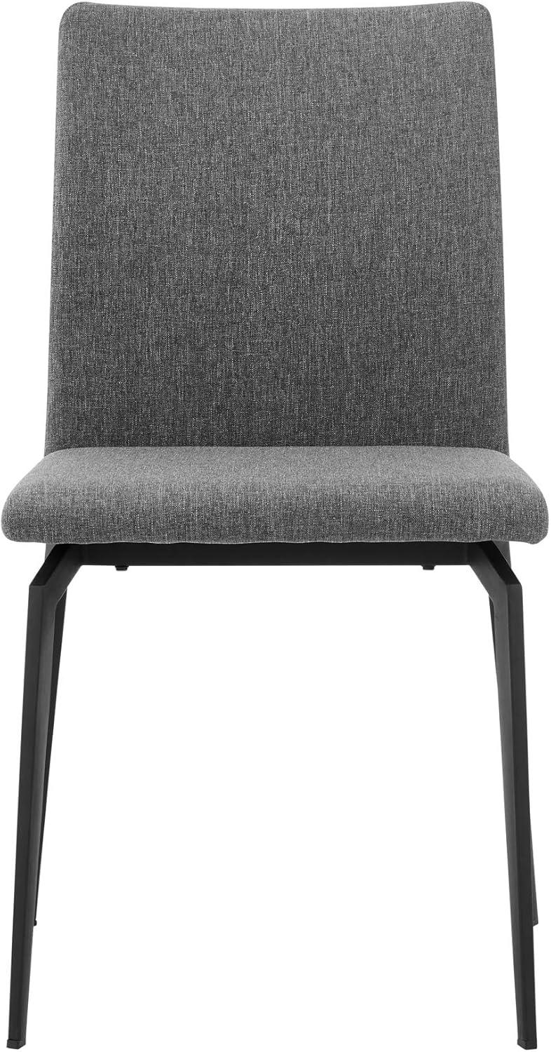 image:imageArmen Living Lyon Modern Dining Room Chairs Set of 2 Blue Fabric and MetalGrey